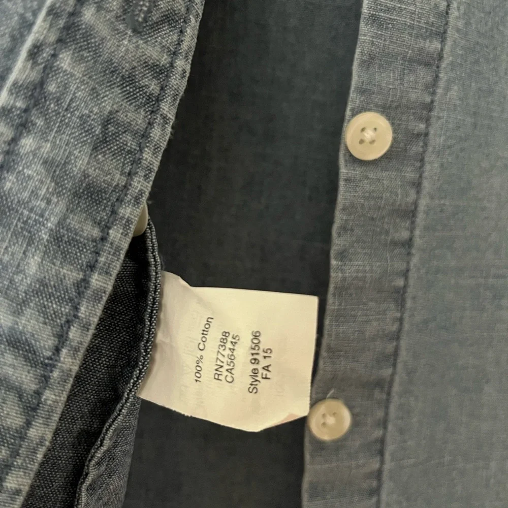 Vintage J. Crew Chambray Blue Denim Shirt - Picture 6 of 7